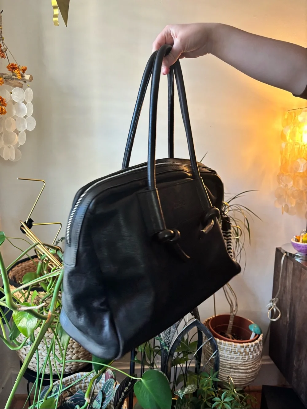 Mecha Mendez Litoral Bag -  Black Travel/Work Zippered Tote - Unique Design